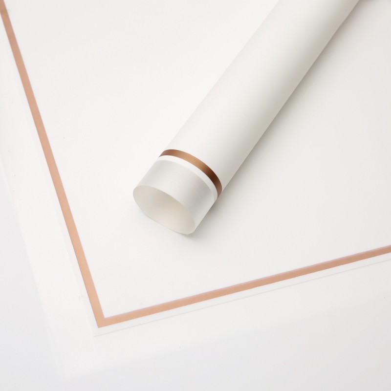 White cellophane, with matt edges and gold edges #111