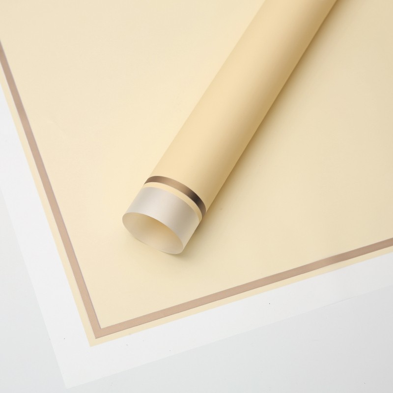 Beige cellophane, with matt and golden edges #243