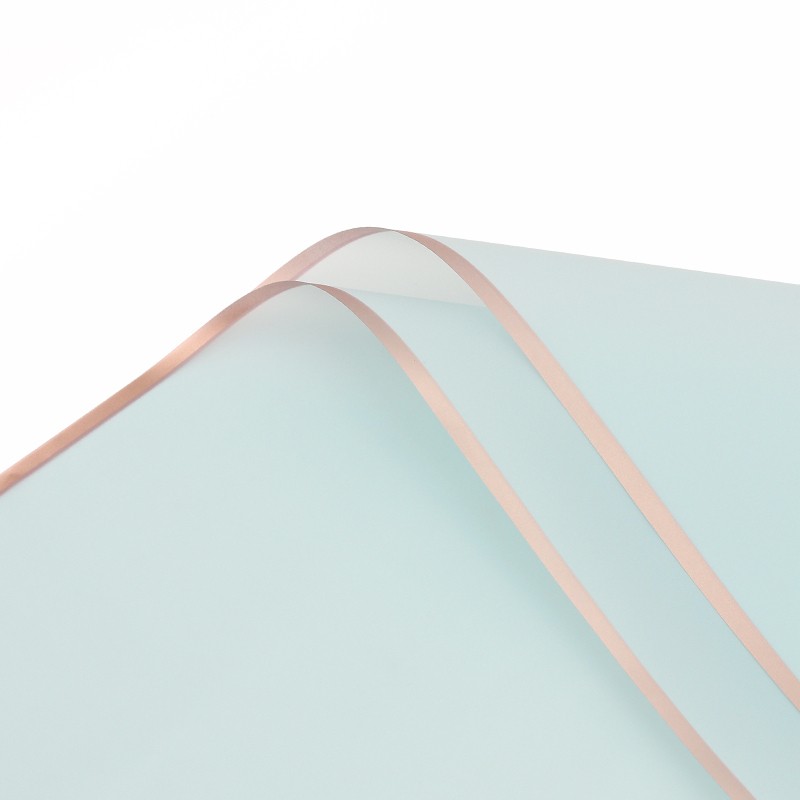 Light blue transparent cellophane with bronze edge #03