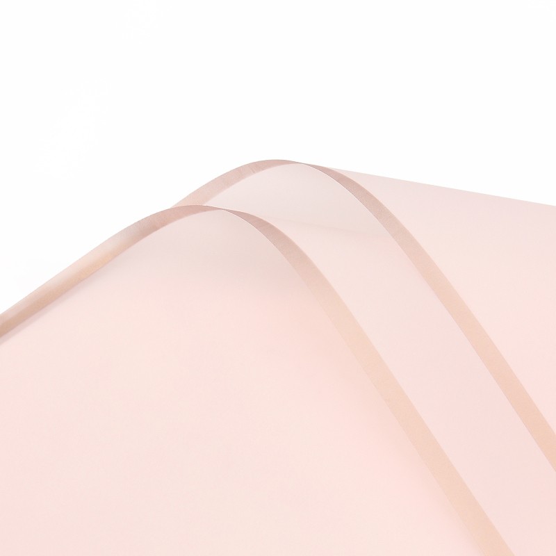Light pink transparent cellophane with bronze edge #12