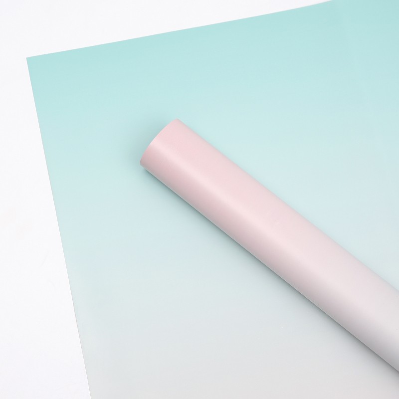 Celofan gradient verde-rose 58x50cm #081