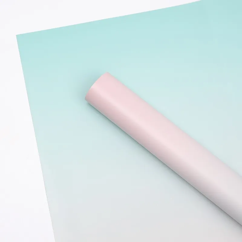 Celofan gradient verde-roz 58x50cm #081