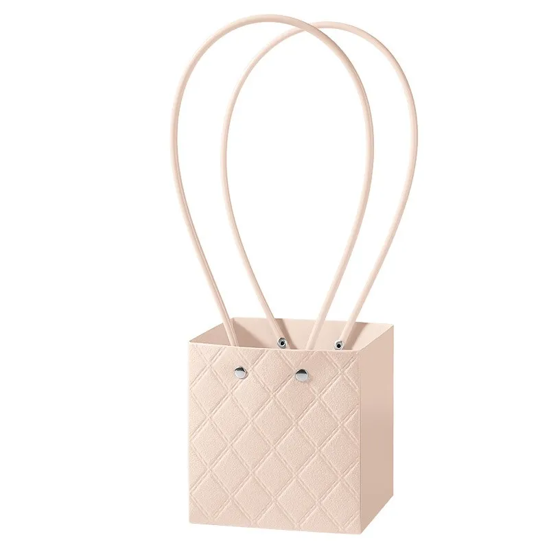 Geanta cu flori roz, cu manere din silicon, 11,5/10,5/12