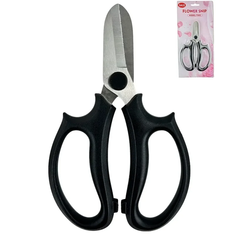 Foarfece florale negre, fier + plastic, 16,5/9,5