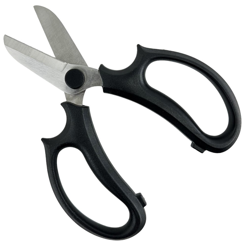 Fekete virágos olló, vasaló + műanyag, 16,5/9,5 photo 2