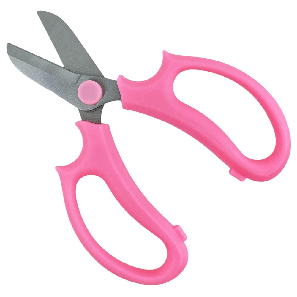 Rózsaszín virágos olló, vas + műanyag, 16,5/9,5 photo 2