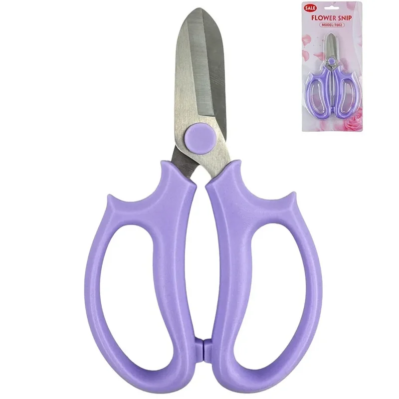 Foarfece florale liliac, fier + plastic, 16,5/9,5