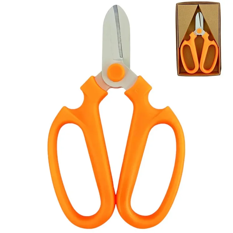 Foarfece florale portocalii, fier + plastic, cutie craft, 17/10