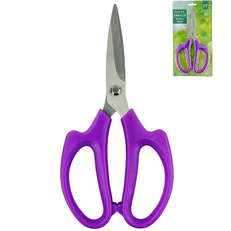 Foarfece florale mov, fier + plastic, 21,5/10,5