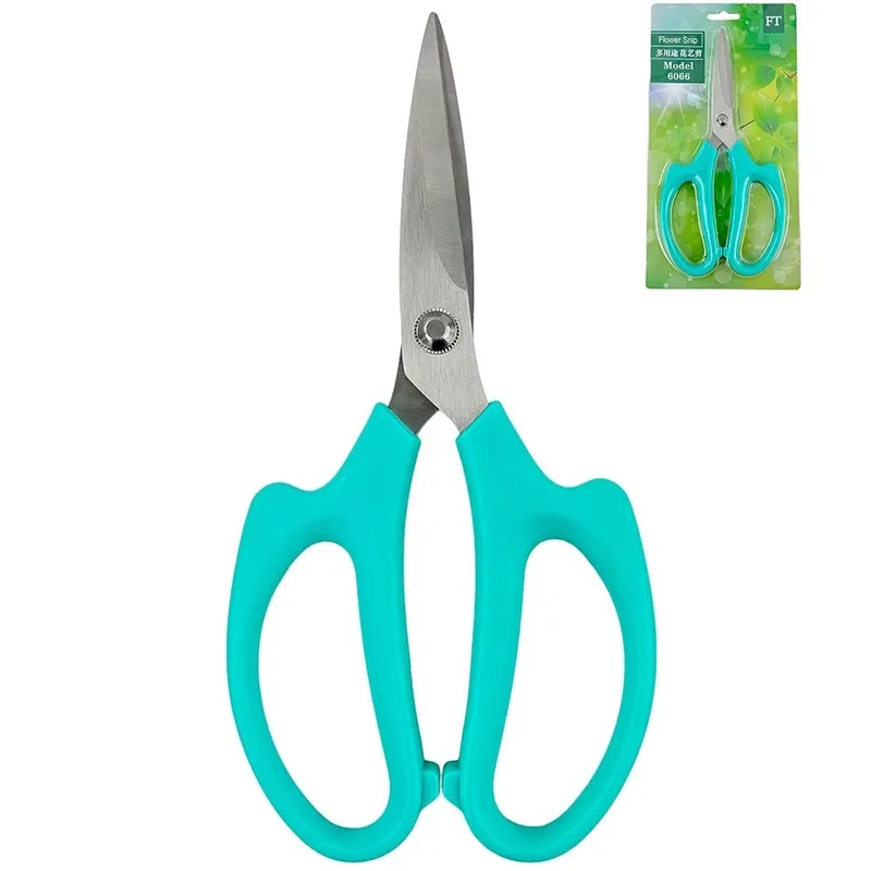 Foarfece florale albastre, fier + plastic, 21,5/10,5