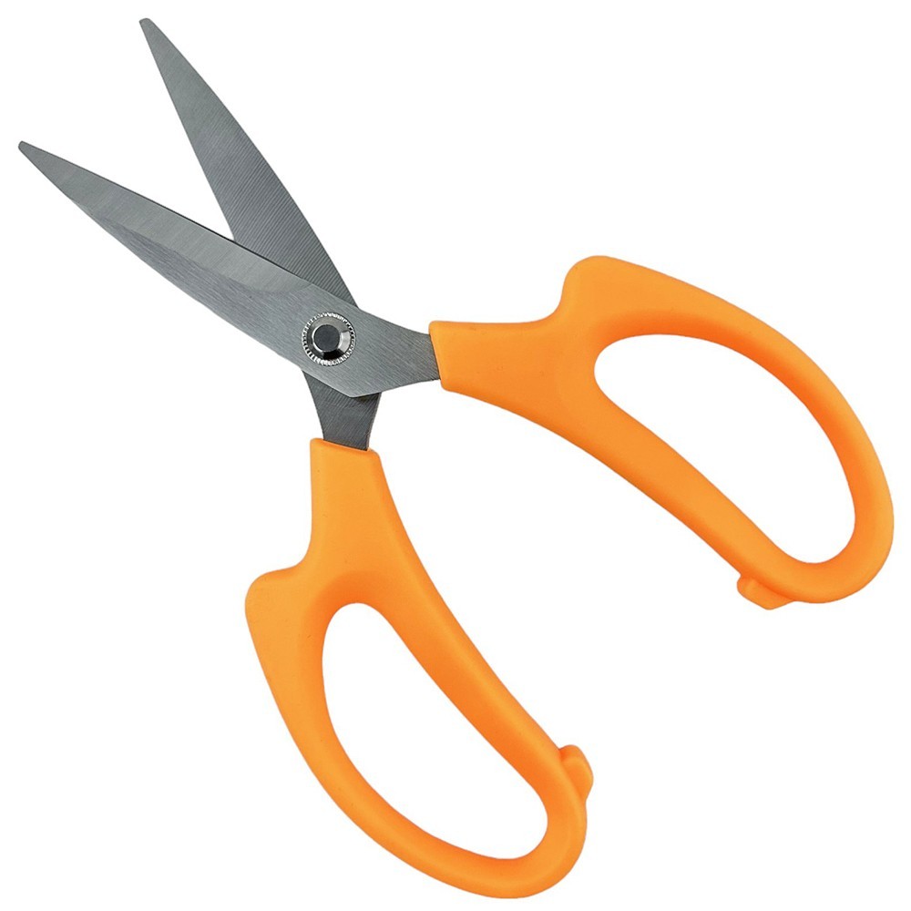Orange floral scissors, iron + plastic, 21,5/10,5 photo 2