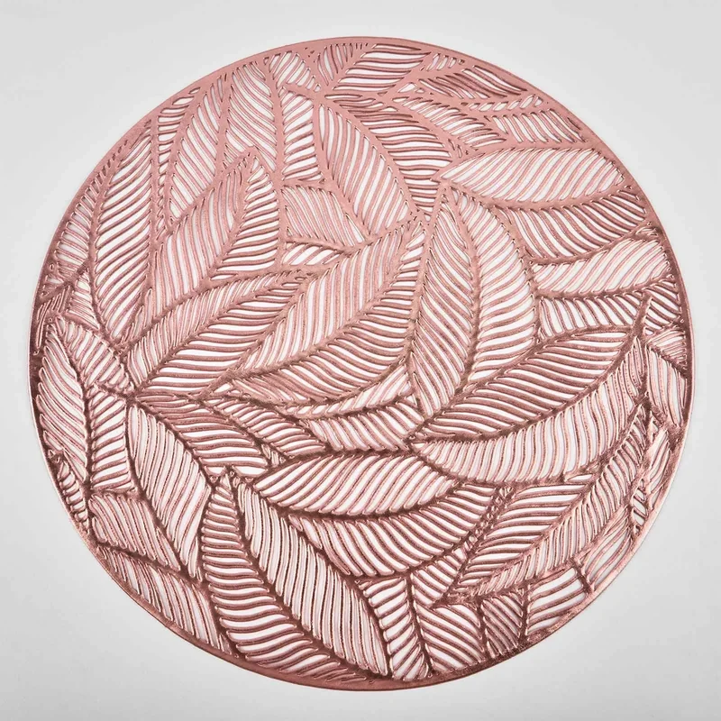 Комплект от 6 държача за чинии, PVC, изолиращи и противоплъзгащи, бронз, "Jungle"