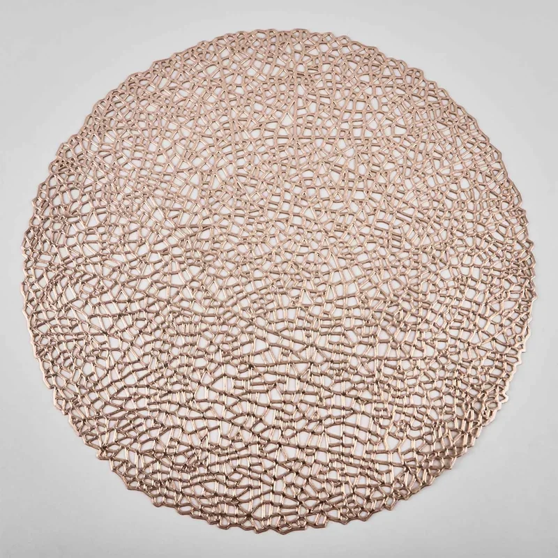 6 db-os tányértartó készlet, PVC, szigetelő és csúszásmentes, arany, "Mosaic"