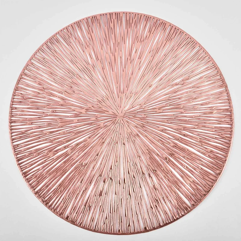 Комплект от 6 държача за чинии, PVC, изолиращи и нехлъзгащи се, бронз, "Beam"