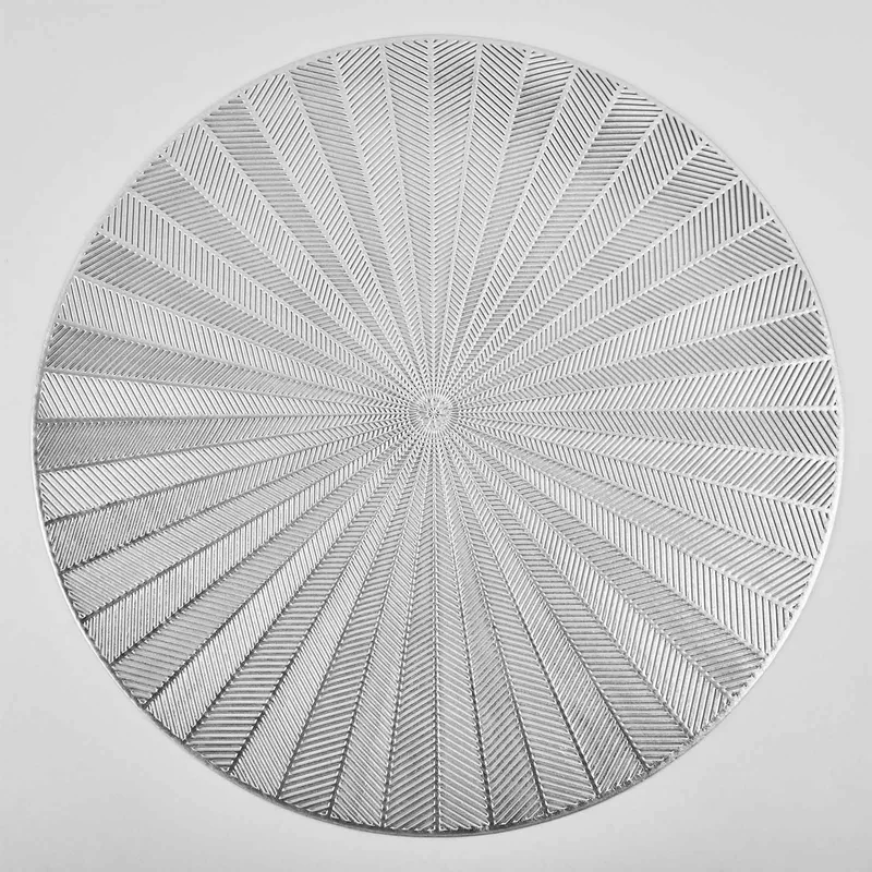 Комплект от 6 държача за чинии, PVC, изолиращи и неплъзгащи се, сребрист, "Triuen"