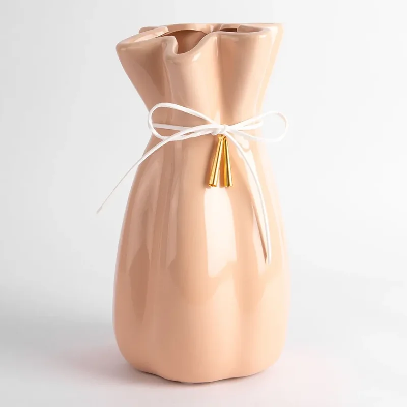 Vaza ceramica "Rosy" piersica 23x10