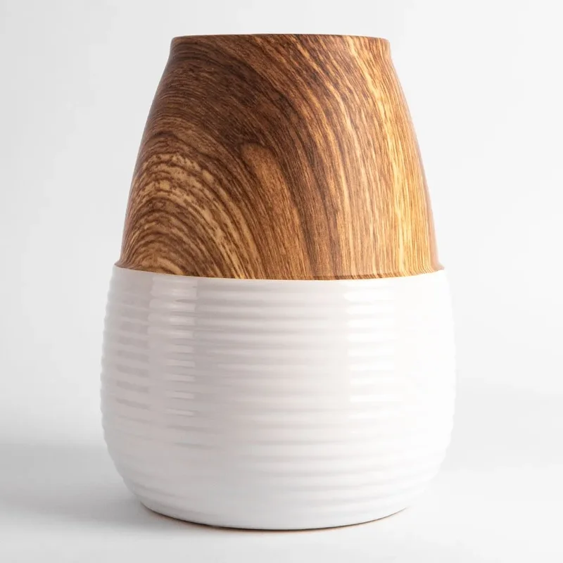 Vaza ceramica "Wood and Ceramic" alb 19x9
