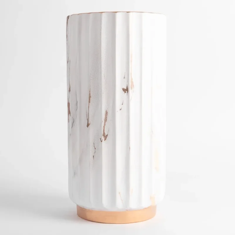 Vaza ceramica "Gold and Ceramic" alb 25x12