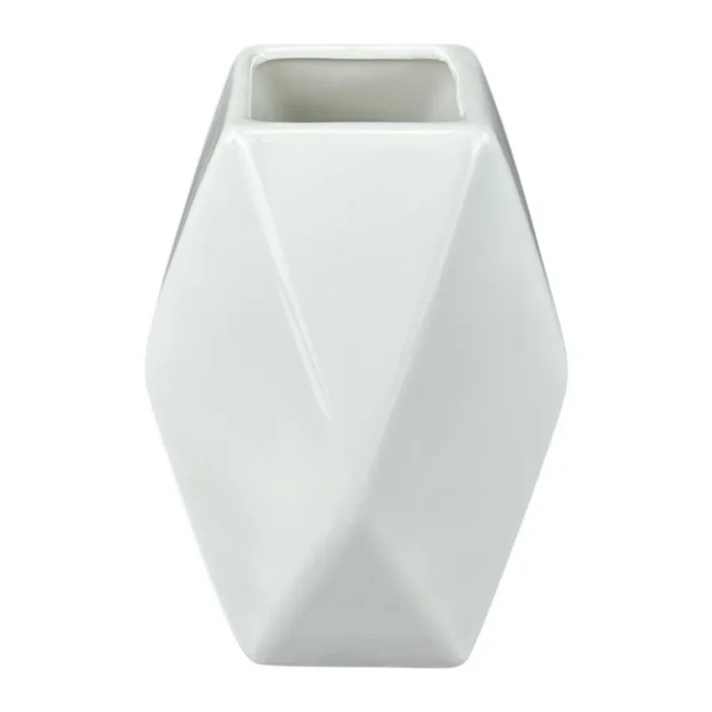 Vaza ceramica "Prism" alba