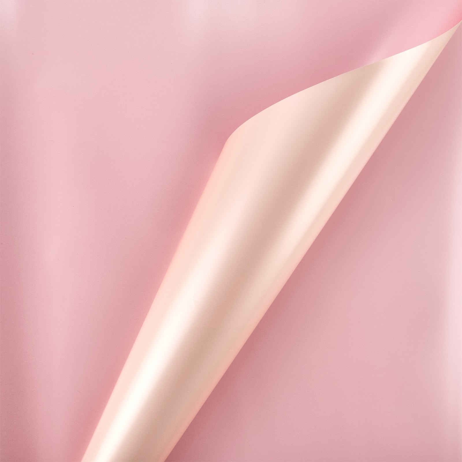 Dwukolorowy kremowo-różowy celofan z "podwójnymi" perłowymi kremowo-różowymi koralikami