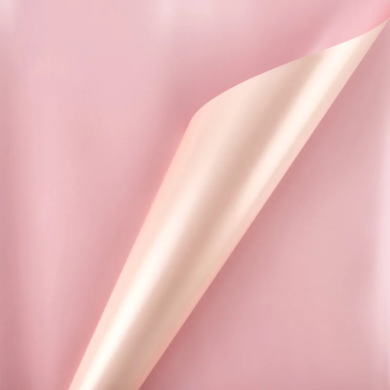 Celofan bicolor roz crema cu sidef "Dublu"