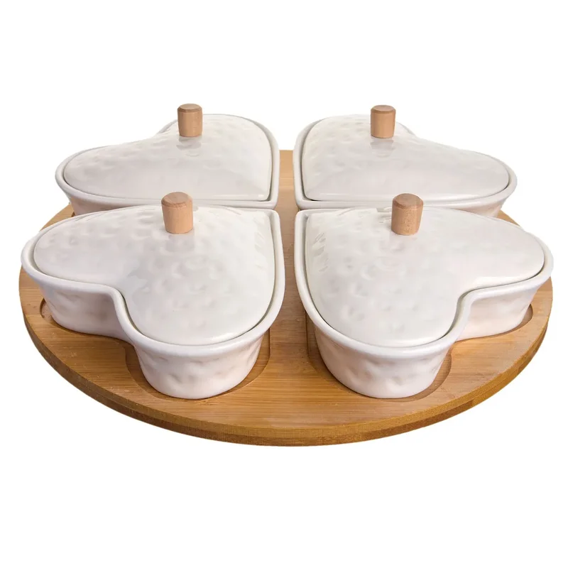 Heart" portelan appetizer set