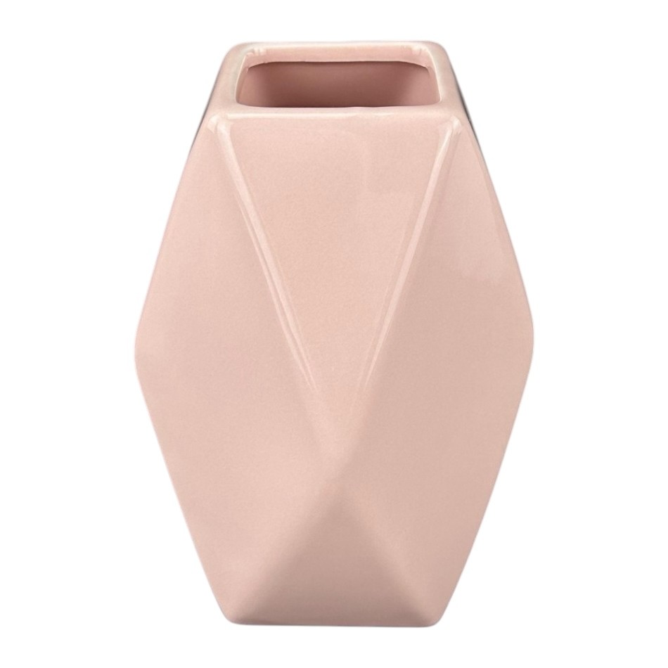 Vaza ceramica "Prism" roz