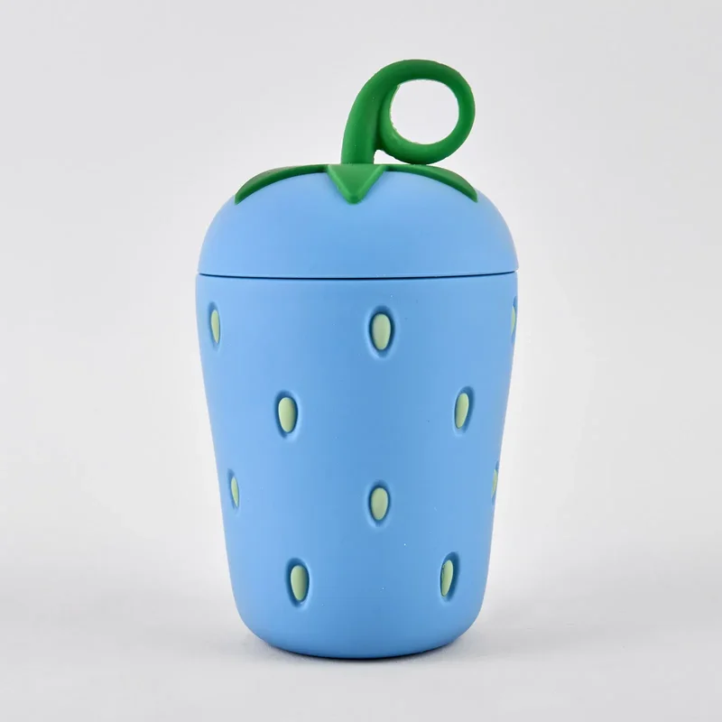 Sticla de apa "Strawberry" 300 ml, albastru