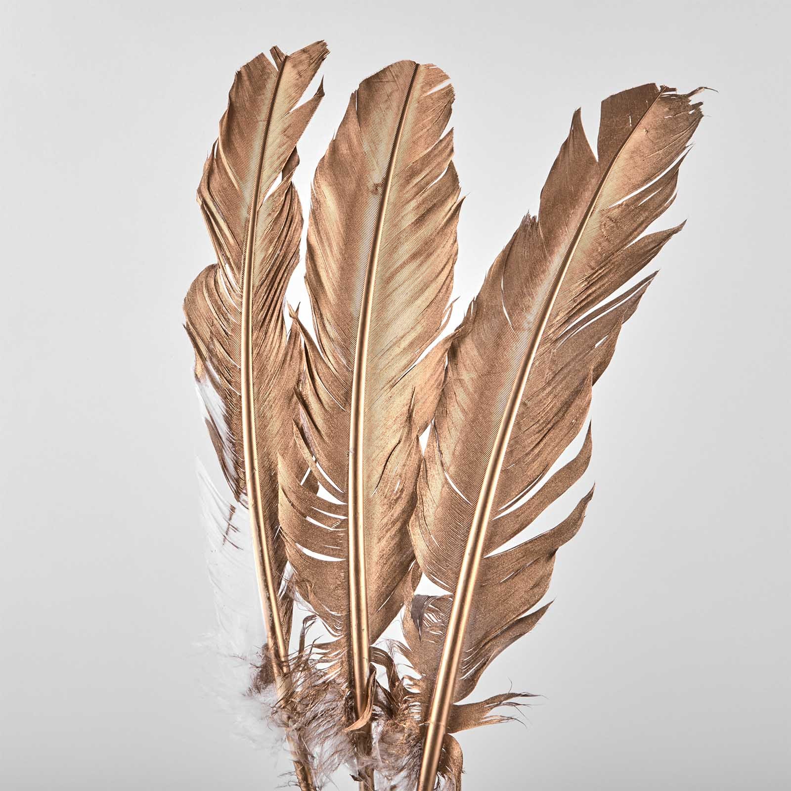 Pack of 3 golden feathers, 30 cm