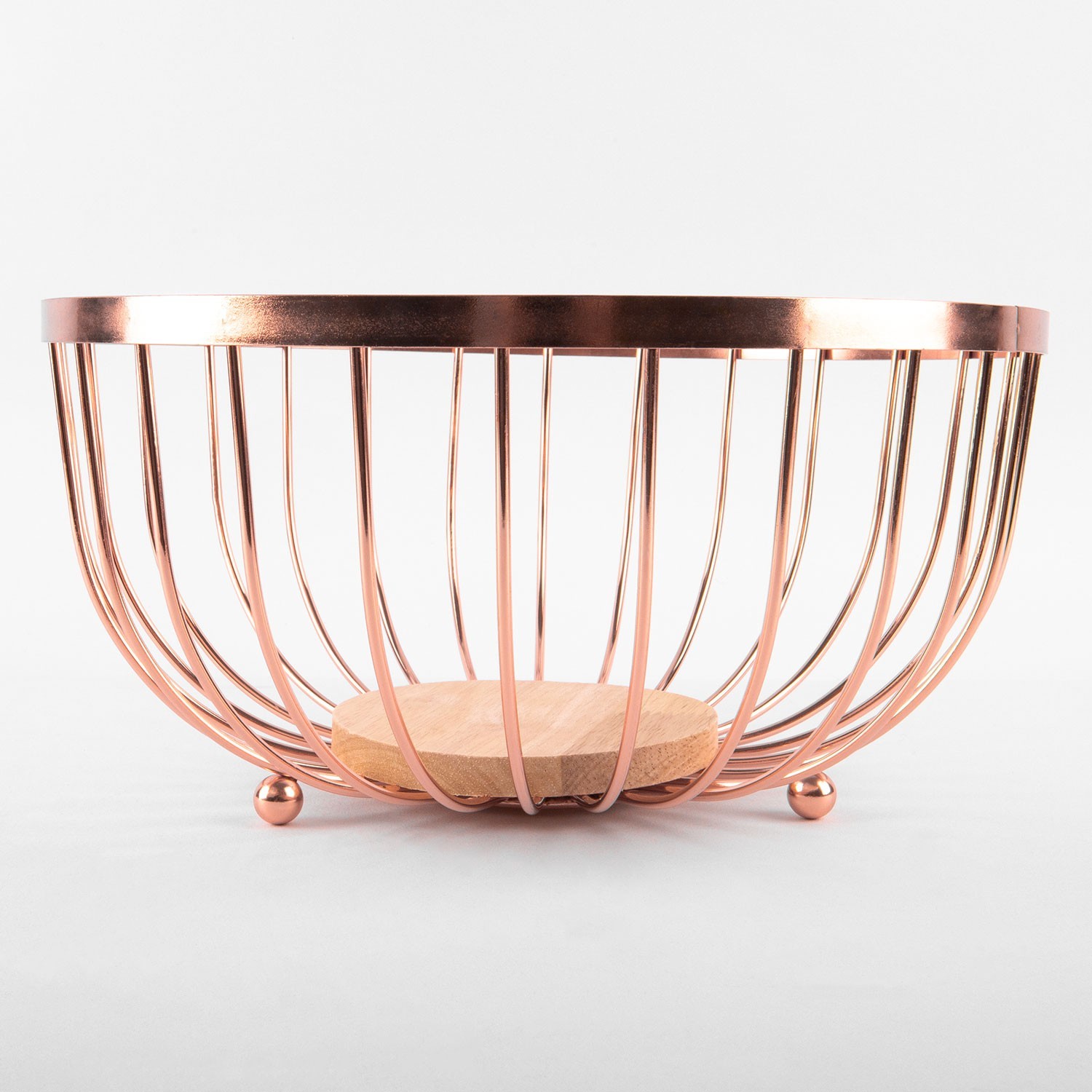 Fructiera brąz, z drewnianą podstawą 25x13