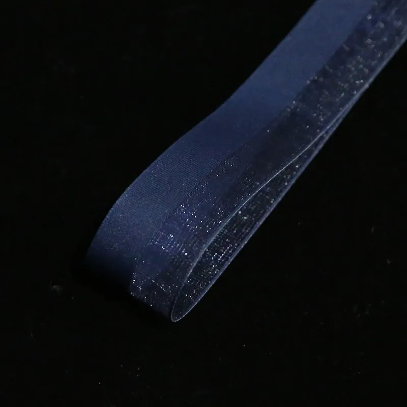 Panglică din organza "Half", Dark blue, 2,6 cm / 18,28m #101