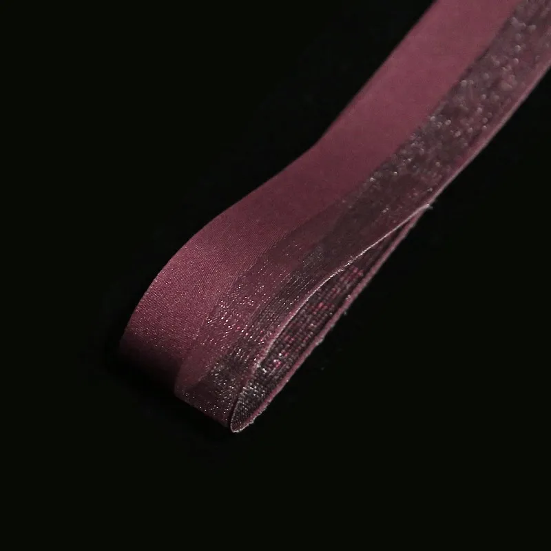 Panglică din organza "Half", Wine, 2,6 cm / 18,28m #011