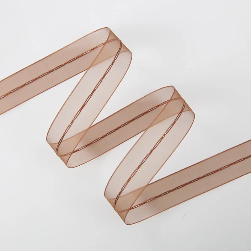 Panglică din organza "Beauty Line", Chocolate 2,5 cm / 32m #152