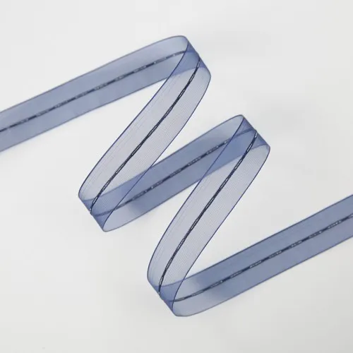 Panglică din organza "Beauty Line", Albastru 2,5 cm / 32m #101