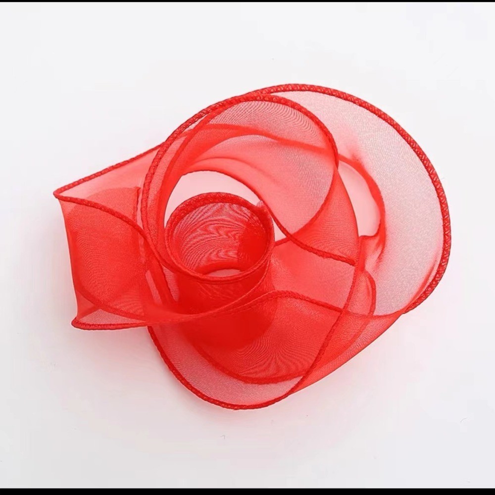 Organza ribbon "Premium", Red, 4cm / 9.14m #012